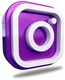 logo instagram 3d morado